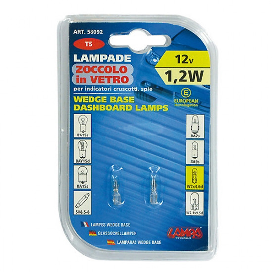 Lampa ΛΑΜΠΑ ΨΕΙΡΑ ΑΚΑΛΥΚΗ 12V/1.2W Τ5