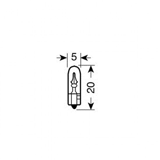 Lampa ΛΑΜΠΑ ΨΕΙΡΑ ΑΚΑΛΥΚΗ 12V/1.2W Τ5 W2x4.6d ΔΙΑΦΑΝΗ 10τεμ.