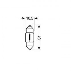 Lampa ΛΑΜΠΑ ΣΩΛΗΝΩΤΗ 10W/12V SV8,5x8 11X31mm
