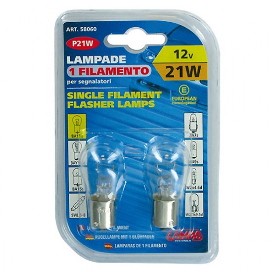 Lampa ΛΑΜΠΑΚΙ 12V/21W ΦΛΑΣ ΜΟΝΟΠΟΛΙΚΗ ΔΙΑΦΑΝΗΣ