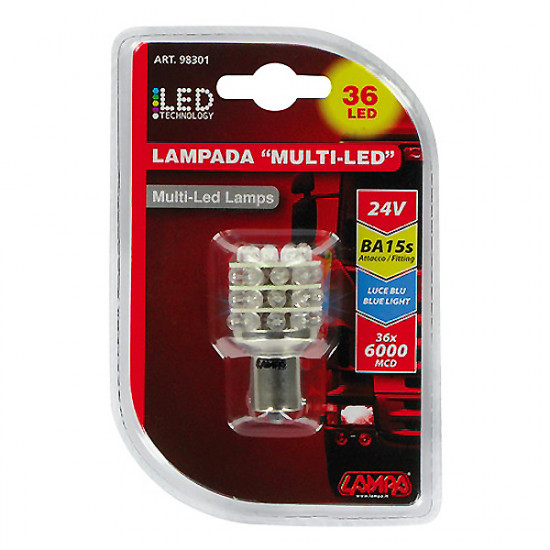 Lampa ΛΑΜΠΑΚΙ 24V 36LED BA15s