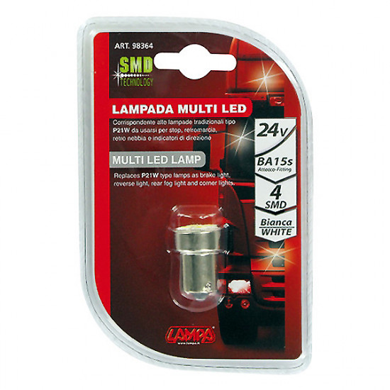 Lampa ΛΑΜΠΑΚΙ 24V 4 SMD MULTI-LED BA15s