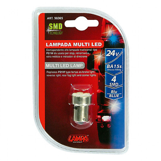 Lampa ΛΑΜΠΑΚΙ 24V 4 SMD MULTI-LED BA15s
