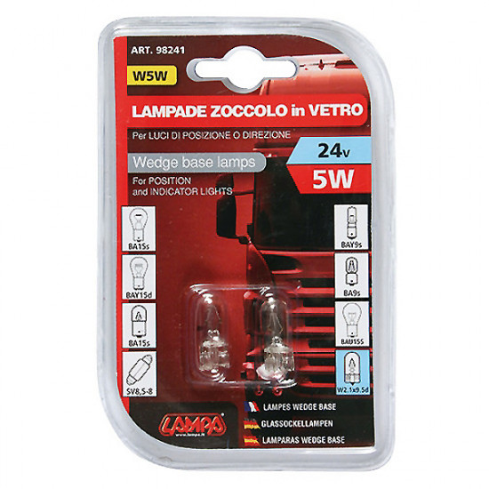 Lampa ΛΑΜΠΑΚΙ 24V W5W - 5W (W2.1x9.5d)