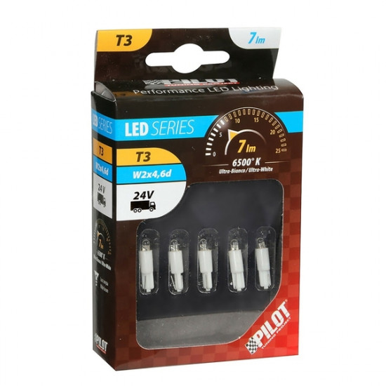 Lampa ΛΑΜΠΑΚΙ LED T3 24V W2x4.6d (Λευκό)