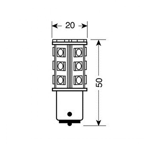 Lampa ΛΑΜΠΑΚΙ P21W 12V BA15s HYPER-LED 81