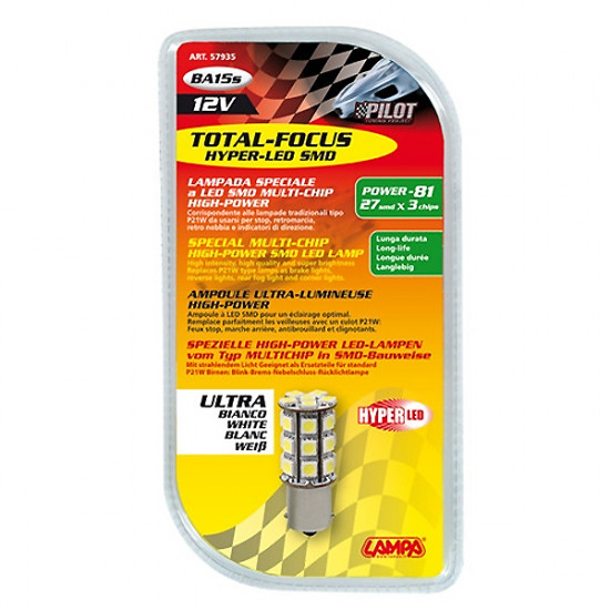 Lampa ΛΑΜΠΑΚΙ P21W 12V BA15s HYPER-LED 81