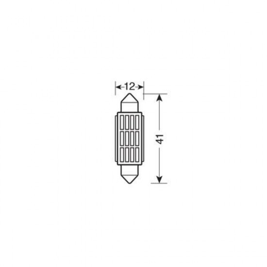 Lampa ΛΑΜΠΑΚΙ ΠΛΑΦΟΝΙΕΡΑΣ 12V 12x41mm 150lm ΛΕΥΚΟ MEGA-LED12 (ΔΙΠΛΗΣ ΠΟΛΙΚΟΤΗΤΑΣ- CAN-BUS) BLISTER 1ΤΕΜ.