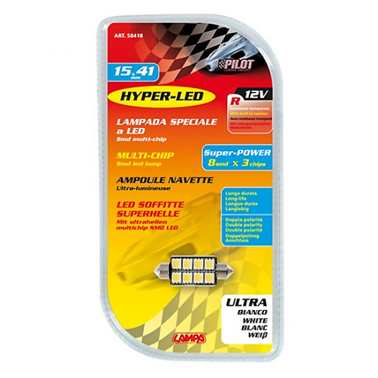 Lampa ΛΑΜΠΑΚΙ ΠΛΑΦΟΝΙΕΡΑΣ 15x41mm HYPER-LED 24