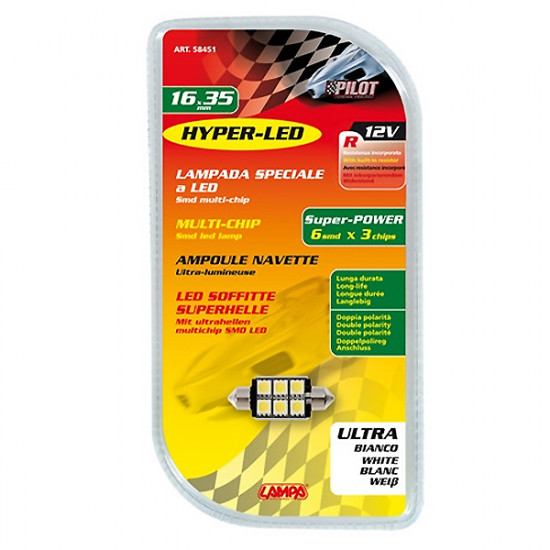 Lampa ΛΑΜΠΑΚΙ ΠΛΑΦΟΝΙΕΡΑΣ 16x35mm HYPER-LED