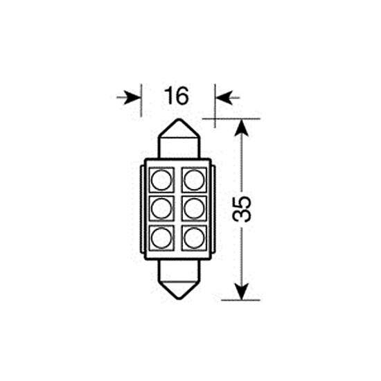 Lampa ΛΑΜΠΑΚΙ ΠΛΑΦΟΝΙΕΡΑΣ 16x35mm HYPER-LED