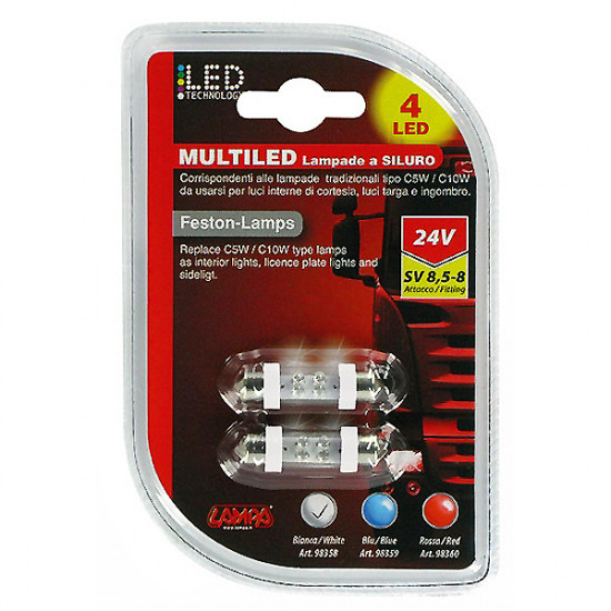 Lampa ΛΑΜΠΑΚΙ ΠΛΑΦΟΝΙΕΡΑΣ 24V 4 LED (SV8,5-8)