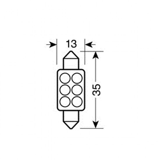 Lampa ΛΑΜΠΑΚΙ ΠΛΑΦΟΝΙΕΡΑΣ 6 LED 13x35mm