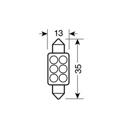 Lampa ΛΑΜΠΑΚΙ ΠΛΑΦΟΝΙΕΡΑΣ 6 LED 13x35mm