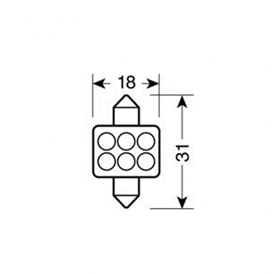 Lampa ΛΑΜΠΑΚΙ ΠΛΑΦΟΝΙΕΡΑΣ 6 LED 18x31mm