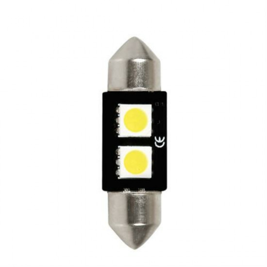 Lampa ΛΑΜΠΑΚΙ ΠΛΑΦΟΝΙΕΡΑΣ C5W 12V 10x36mm HYPER-LED6 ΛΕΥΚΟ 2SMDx3chips (ΔΙΠΛΗΣ ΠΟΛΙΚΟΤΗΤΑΣ- CAN-BUS) 1ΤΕΜ.