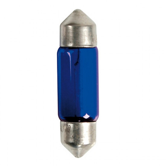 Lampa ΛΑΜΠΑΚΙΑ ΠΛΑΦΟΝΙΕΡΑΣ C10W 12V 10W SV8,5-8 (11x35mm) BLUE DYED-GLASS BLISTER - 2 ΤΕΜ.