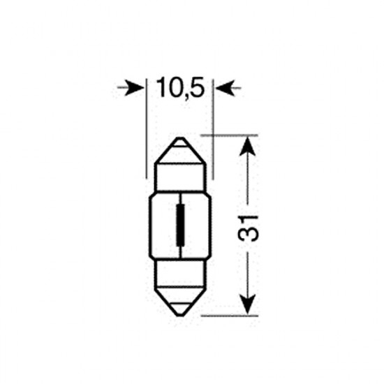 Lampa ΛΑΜΠΑΚΙΑ ΣΩΛΗΝΩΤΑ 12V/10W ΜΠΛΕ 11X31mm