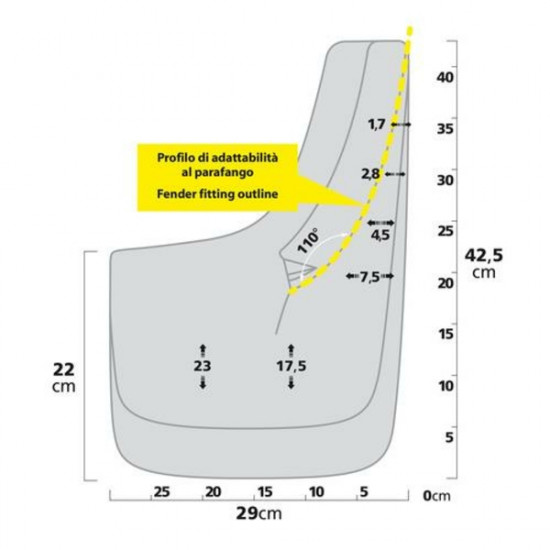 Lampa ΛΑΣΠΩΤΗΡΕΣ SPLASH-GUARDS CONTOUR SUV 29x42,5cm TYPE-7 2ΤΕΜ.