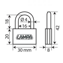Lampa ΛΟΥΚΕΤΟ 40mm BASIC ΜΕ 3 ΚΛΕΙΔΙΑ