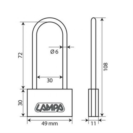 Lampa ΛΟΥΚΕΤΟ 50mm XL BASIC ΜΕ 3 ΚΛΕΙΔΙΑ