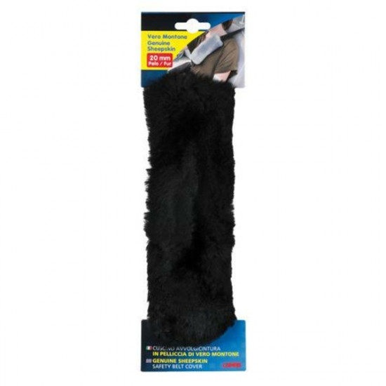 Lampa ΜΑΞΙΛΑΡΑΚΙ ΖΩΝΗΣ ΜΑΥΡΟ ΓΟΥΝΙΝΟ ΧΝΟΥΔΩΤΟ SHEEPSKIN (26x9 cm) - 1ΤΕΜ.