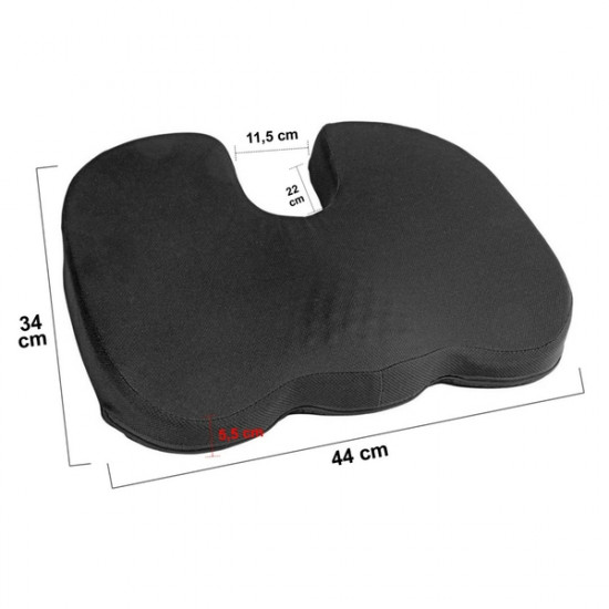 Lampa ΜΑΞΙΛΑΡΙ ΚΑΘΙΣΜΑΤΟΣ ERGO SEAT CONTOUR ΜΕ GEL ΚΑΙ ΑΦΡΟ MEMORY FOAM  (ΜΑΥΡΟ) - 1 ΤΕΜ.