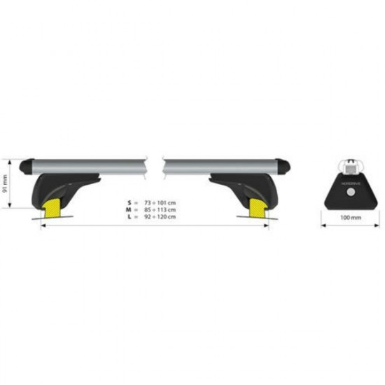 Lampa ΜΠΑΡΕΣ ΟΡΟΦΗΣ (L) 127cm IN RAIL STEEL ΑΛΟΥΜΙΝΙΟΥ 2ΤΕΜ. ΜΕ ΚΛΕΙΔΑΡΙΕΣ ΓΙΑ ΟΧΗΜΑΤΑ ΜΕ FLUSH RAILIN