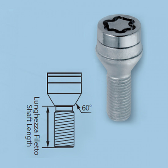 Lampa Μπουλόνι 12x1,5 29,5mm κωνικό στενό inox, κλειδί 17mm.