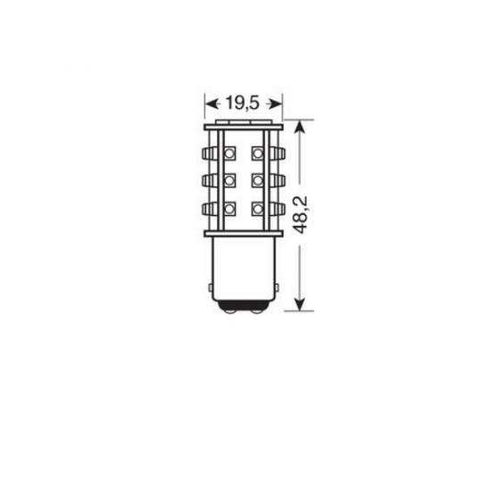 Lampa P21/5W 24/28V BAY15D HYPER-LED39