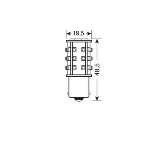 Lampa P21W 24/28V BA15s HYPER-LED 39