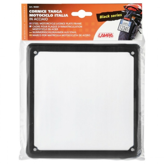 Lampa ΠΛΑΙΣΙΟ ΤΕΤΡΑΓΩΝΟ ΓΙΑ ΠΙΝΑΚΙΔΑ ΚΥΚΛΟΦΟΡΙΑΣ MOTO 185 Χ 185 mm (ΜΑΥΡΟ ΧΡΩΜΑ)