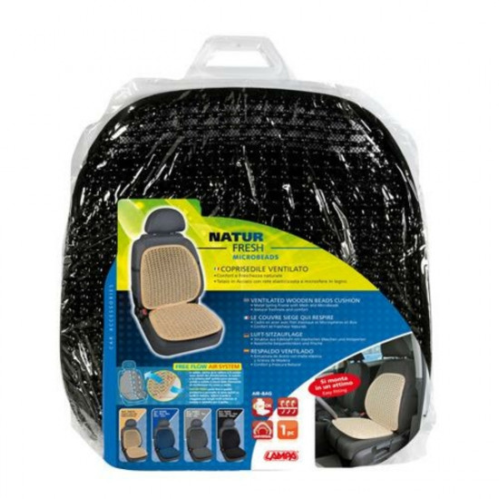 Lampa Πλατοκάθισμα Natur-Fresh με ξύλινες Μαύρες χάντρες και ύφασμα και μεταλικό πλαίσιο 1 τεμ.