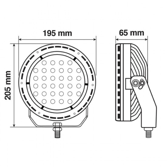Lampa ΠΡΟΒΟΛΕΑΣ BEXTAR 10>30V 62 LED 73W 6.500Κ 6080lm ΚΑΡΦΙ ΜΕ NEON ΘΕΣΕΩΣ ΣΤΡΟΓΓΥΛΟΣ (195x205x65 mm) -1ΤΕΜ.