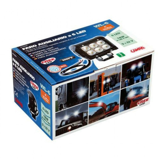 Lampa ΠΡΟΒΟΛΕΑΣ ΕΡΓΑΣΙΑΣ WL-6 9/32V 6 CREE LED 18W 1560LM 6.000K (112 x 113 x 66 mm) ΜΕ ΦΩΣ ΔΙΑΘΛΑΣΗΣ -1ΤΕΜ. Lampa ΠΡΟΒΟΛΕΑΣ ΕΡΓΑΣΙΑΣ WL-6 9/32V 6 CREE LED 18W 1560LM 6.000K (112 x 113 x 66 mm) ΜΕ ΦΩΣ ΔΙΑΘΛΑΣΗΣ -1ΤΕΜ.