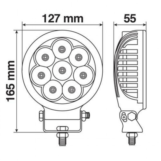 Lampa Προβολέας MERCURY με 8 Led Στρογγυλός