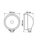 Lampa ΠΡΟΒΟΛΕΑΣ SATURN 7- 12/24V-H7 ΚΑΡΦΙ ΜΕ LED ΘΕΣΕΩΣ ΣΤΡΟΓΓΥΛΟΣ 180mm 1ΤΕΜ.