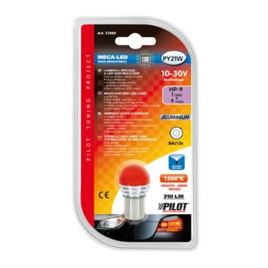 Lampa PY21W 10-30V BAU15s 310lm ΜΟΝΟΠΟΛΙΚΟ ΠΟΡΤΟΚΑΛΙ ΔΙΑΘΛΑΣΗΣ MEGA-LED 9 BLISTER 1ΤΕΜ.