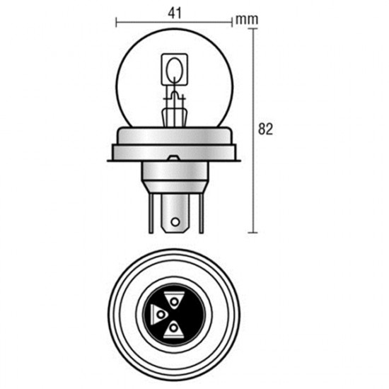 Lampa R2 ΑΛΟΓΟΝΟΥ 12V 45/40W P45t ΑΣΥΜΜΕΤΡΗ