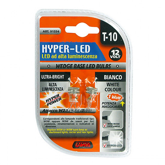 Lampa ΣΕΤ ΛΑΜΠΑΚΙΑ HYPER-LED 12V 1W T10