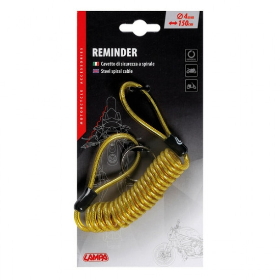 Lampa ΣΠΙΡΑΛ ΥΠΕΝΘΥΜΙΣΗΣ ΓΙΑ ΑΝΤΙΚΛΕΠΤΙΚΟ ΔΙΣΚΟΦΡΕΝΟΥ ΚΙΤΡΙΝΟ 4mm 150cm