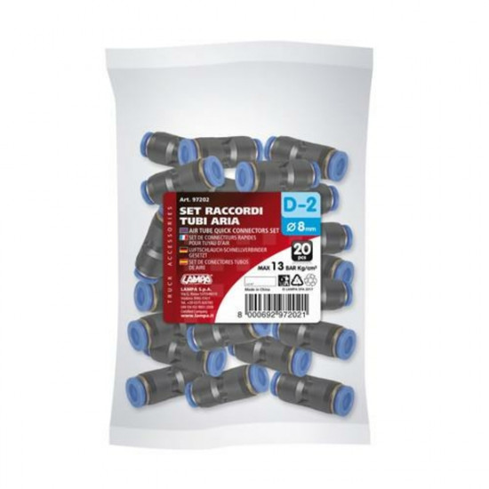 Lampa ΣΥΝΔΕΣΜΟΣ ΑΕΡΑ D-1 8mm max 13BAR 20ΤΕΜ.