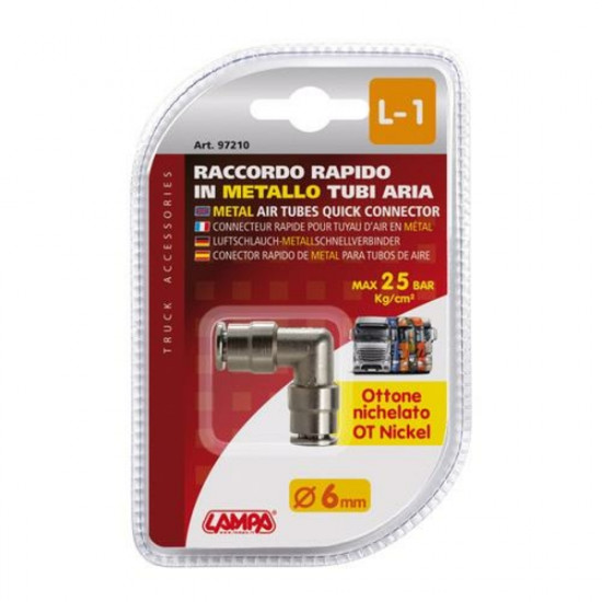 Lampa ΣΥΝΔΕΣΜΟΣ ΑΕΡΑ ΜΕΤΑΛΛΙΚΟΣ L-1 6mm max 25BAR ΜΕ ΓΩΝΙΑ 90 ΜΟΙΡΩΝ 20ΤΕΜ.