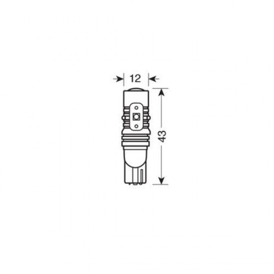 Lampa T10 10-30V W2,1x9,5d 380lm (ΚΑΡΦΩΤΟ) Λευκό Διάθλασης MEGA-LED 45 CREE-LED BLISTER 2τεμ.