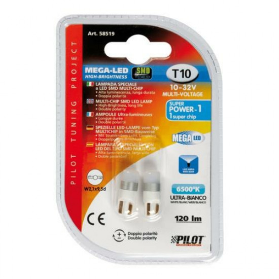 Lampa T10 10/32V W2,1x9,5d MEGA-LED1 ΔΙΑΘΛΑΣΗΣ ΛΕΥΚΟ (ΚΑΡΦΩΤΟ ΑΚΑΛΥΚΟ) 2ΤΕΜ.