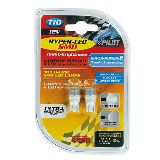 Lampa T10 12V 1SMDx2CHIPS POWER2 HYPER-LED