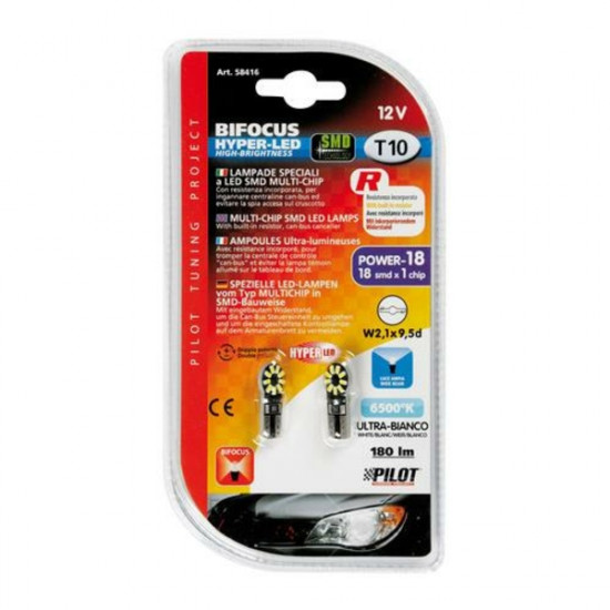 Lampa T10 12V W2,1x9,5d 180lm HYPER-LED 18 ΛΕΥΚΟ (CAN-BUS- ΔΙΠΛΗΣ ΠΟΛΙΚΟΤΗΤΑΣ-ΚΑΡΦΩΤΟ) BLISTER 2ΤΕΜ. Lampa T10 12V W2,1x9,5d 180lm HYPER-LED 18 ΛΕΥΚΟ (CAN-BUS- ΔΙΠΛΗΣ ΠΟΛΙΚΟΤΗΤΑΣ-ΚΑΡΦΩΤΟ) BLISTER 2ΤΕΜ.
