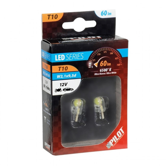 Lampa T10 12V W2,1x9,5d 6.500K 60lm 6COB LED ΛΕΥΚΟ (ΚΑΡΦΩΤΟ) 2ΤΕΜ.
