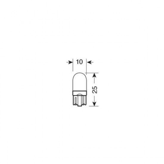 Lampa T10 12V W2,1x9,5d MEGA-LED 3 ΛΕΥΚΟ ΦΩΣ 10x25mm 2ΤΕΜ.