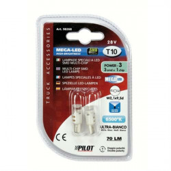 Lampa T10 24-28V W2,1x9,5d MEGA-LED3 70LM (ΔΙΠΛΗΣ ΠΟΛΙΚΟΤΗΤΑΣ) 2ΤΕΜ.